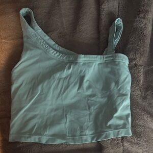 Chic Teal Women's Asymmetrical Crop Top